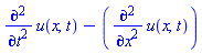 diff(diff(u(x, t), t), t)-(diff(diff(u(x, t), x), x))