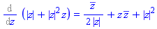 %diff(abs(z)+abs(z)^2*z, z) = (1/2)*conjugate(z)/abs(z)+z*conjugate(z)+abs(z)^2