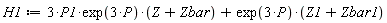 H1 := 3*P1*exp(3*P)*(Z+Zbar)+exp(3*P)*(Z1+Zbar1)