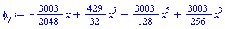 -(3003/2048)*x+(429/32)*x^7-(3003/128)*x^5+(3003/256)*x^3
