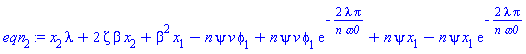 x[2]*lambda+2*zeta*beta*x[2]+beta^2*x[1]-n*psi*v*phi[1]+n*psi*v*phi[1]*exp(-2*lambda*Pi/(n*omega0))+n*psi*x[1]-n*psi*x[1]*exp(-2*lambda*Pi/(n*omega0))