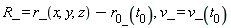 R_ = r_(x, y, z)-r__0_(t__0), v_ = v_(t__0)