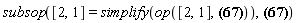 subsop([2, 1] = simplify(op([2, 1], E_(X) = e*(-R*c^2*v_+R*v^2*v_+R_*c^3-R_*c*v^2)/(c*R-Physics[Vectors][`.`](R_, v_))^3-e*(R*Physics[Vectors][`&x`](R_, Physics[Vectors][`&x`](v_, a_))-c*Physics[Vectors][`&x`](R_, Physics[Vectors][`&x`](R_, a_)))/(c*R-Physics[Vectors][`.`](R_, v_))^3)), E_(X) = e*(-R*c^2*v_+R*v^2*v_+R_*c^3-R_*c*v^2)/(c*R-Physics[Vectors][`.`](R_, v_))^3-e*(R*Physics[Vectors][`&x`](R_, Physics[Vectors][`&x`](v_, a_))-c*Physics[Vectors][`&x`](R_, Physics[Vectors][`&x`](R_, a_)))/(c*R-Physics[Vectors][`.`](R_, v_))^3)