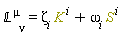 `&Lopf;`[`~mu`, nu] = K[`~i`]*Zeta[i]+S[`~i`]*omega[i]