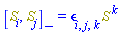 Physics:-Commutator(S[i], S[j]) = Physics:-LeviCivita[i, j, k]*S[`~k`]