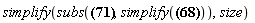 "simplify(subs(gamma = 1/(-beta^2+1)^(1/2),simplify(?)),size) "