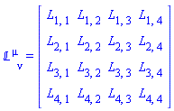 `&Lopf;`[`~mu`, nu] = Matrix(%id = 36893488153289603060)