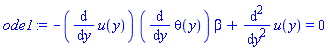 -(diff(u(y), y))*(diff(theta(y), y))*beta+diff(diff(u(y), y), y) = 0