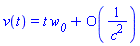 v(t) = t*w__0+O(1/c^2)