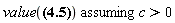 `assuming`([value(x(t) = Int(w__0*t/(1+w__0^2*t^2/c^2)^(1/2), t = 0 .. t))], [c > 0])