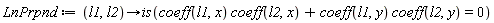 LnPrpnd := proc (l1, l2) options operator, arrow; is(coeff(l1, x)*coeff(l2, x)+coeff(l1, y)*coeff(l2, y) = 0) end proc