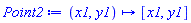 proc (x1, y1) options operator, arrow; [x1, y1] end proc