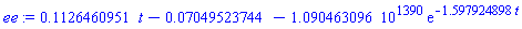 .1126460951*t-0.7049523744e-1-0.1090463096e1391*exp(-1.597924898*t)