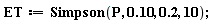 ET := Simpson(P, .10, .2, 10)