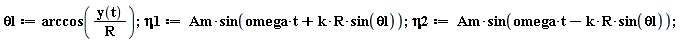 `&theta;l` := arccos(y(t)/R);