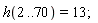 h(2 .. 70) = 13;