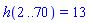 h(2 .. 70) = 13