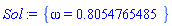 {omega = .8054765485}