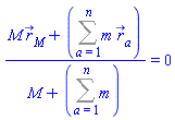 (M*r__M_(t)+Sum(m*r_[a](t), a = 1 .. n))/(M+Sum(m, a = 1 .. n)) = 0