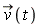 `#mover(mi("v"),mo("&rarr;"))`(t)