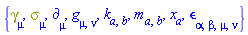 {Physics:-Dgamma[mu], Physics:-Psigma[mu], Physics:-d_[mu], Physics:-g_[mu, nu], k[a, b], m[a, b], x[a], Physics:-LeviCivita[alpha, beta, mu, nu]}