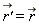 `#mover(mi("r'"),mo("&rarr;"))` = `#mover(mi("r"),mo("&rarr;"))`
