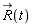 `#mover(mi("R"),mo("&rarr;"))`(t)
