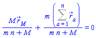 M*r__M_(t)/(m*n+M)+m*(Sum(r_[a](t), a = 1 .. n))/(m*n+M) = 0