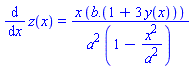 diff(z(x), x) = x*(b.(1+3*y(x)))/(a^2*(1-x^2/a^2))