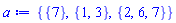 {{7}, {1, 3}, {2, 6, 7}}