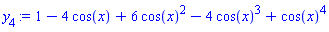 1-4*cos(x)+6*cos(x)^2-4*cos(x)^3+cos(x)^4