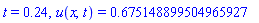 t = .24, u(x, t) = .675148899504965927
