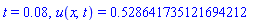 t = 0.8e-1, u(x, t) = .528641735121694212