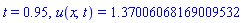 t = .95, u(x, t) = 1.37006068169009532