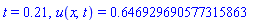 t = .21, u(x, t) = .646929690577315863