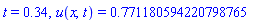 t = .34, u(x, t) = .771180594220798765