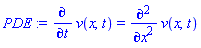 diff(v(x, t), t) = diff(diff(v(x, t), x), x)