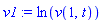 ln(v(1, t))