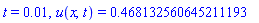 t = 0.1e-1, u(x, t) = .468132560645211193
