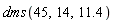 dms(45, 14, 11.4)