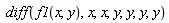 diff(f1(x, y), x, x, y, y, y, y)