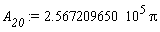 A__20 := 2.567209650*10^5*Pi