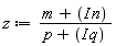 z := (m+I*n)/(p+I*q)