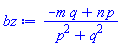 (-m*q+n*p)/(p^2+q^2)