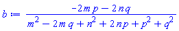 (-2*m*p-2*n*q)/(m^2-2*m*q+n^2+2*n*p+p^2+q^2)