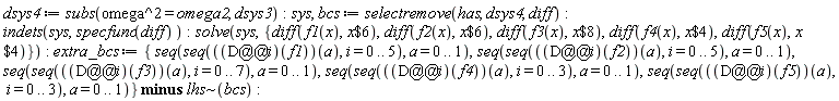 dsys4 := subs(omega^2 = omega2, dsys3):