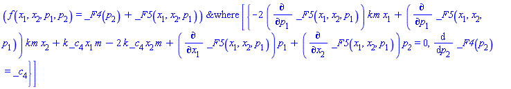 PDESolStruc(f(x[1], x[2], p[1], p[2]) = _F4(p[2])+_F5(x[1], x[2], p[1]), [{-2*(diff(_F5(x[1], x[2], p[1]), p[1]))*k*m*x[1]+(diff(_F5(x[1], x[2], p[1]), p[1]))*k*m*x[2]+k*_c[4]*x[1]*m-2*k*_c[4]*x[2]*m+(diff(_F5(x[1], x[2], p[1]), x[1]))*p[1]+(diff(_F5(x[1], x[2], p[1]), x[2]))*p__2 = 0, diff(_F4(p[2]), p[2]) = _c[4]}])