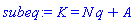 K = N*q+A