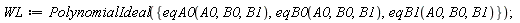 WL := PolynomialIdeal({eqA0(A0, B0, B1), eqB0(A0, B0, B1), eqB1(A0, B0, B1)})