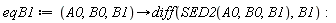 eqB1 := proc (A0, B0, B1) options operator, arrow; diff(SED2(A0, B0, B1), B1) end proc: